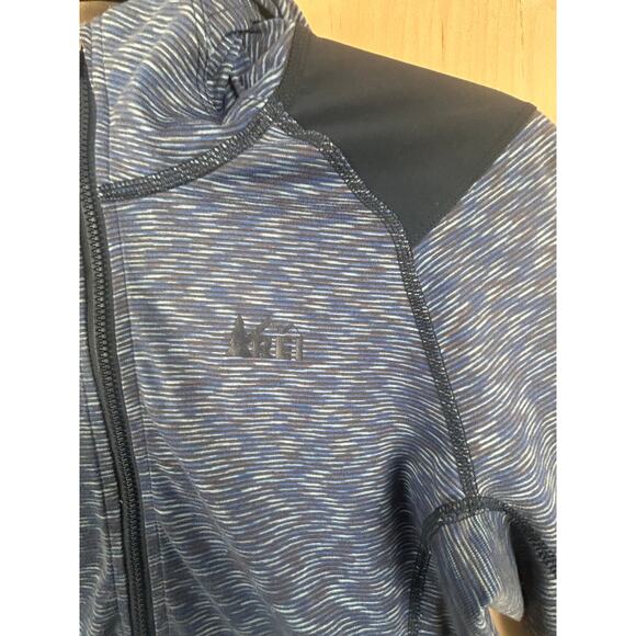 REI Women’s Blue Hooded Zip-Up Active Jacket Small Athletic Stretch - Picture 10 of 10